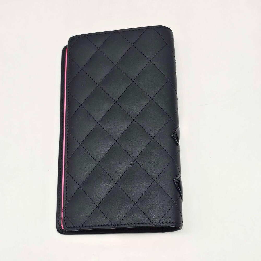 CHANEL Cambon Black Pink Lambskin Long Wallet 385-043025 - Picture 4 of 15